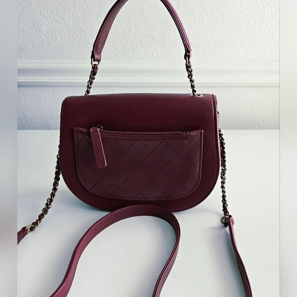 New Unused Chanel Bordeaux Coco Two-way Leather Bag